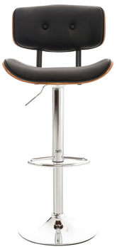 TPFLiving Barhocker Sarnico Gestell Metall in Chromoptik Sitz Walnuss Kunstleder